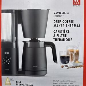 Zwilling Enfinigy Drip Coffee Maker 10 Cup Thermal Carafe SCA Cert. Black EUC!